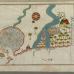 Piri Reis Map of the River Nile Estuary with the Cities of Rashid and Burullus on Each Side Walters W658306B Full Page